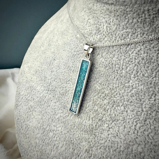 Sterling Silver Bar Memorial Pendant