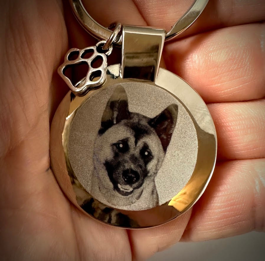 Engraved /  photo Memorial keyring