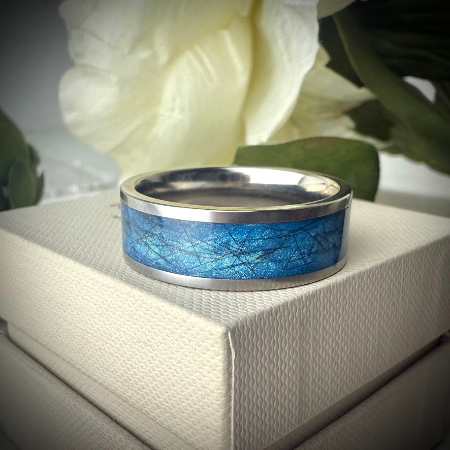 Titanium 8mm Channel Memorial Ring