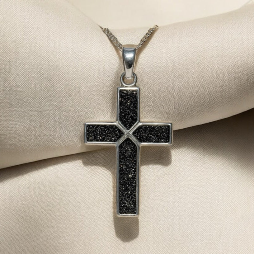 Sterling Silver Heavyweight Cross Memorial Pendant