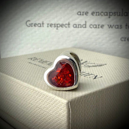 Sterling Silver Heart Bracelet Memorial Charm
