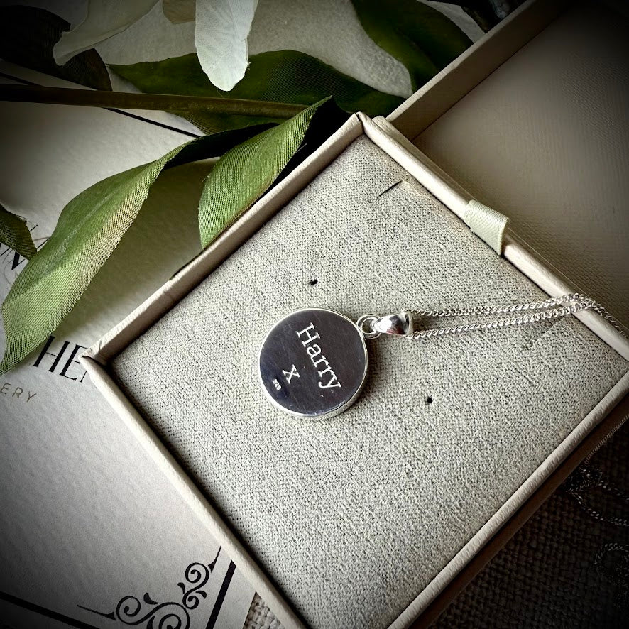 Sterling Silver Simple Round Memorial Pendant