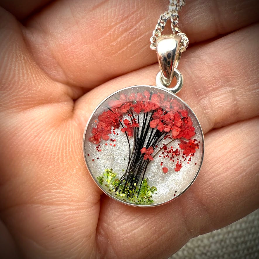 Sterling Silver Simple Round Memorial Pendant