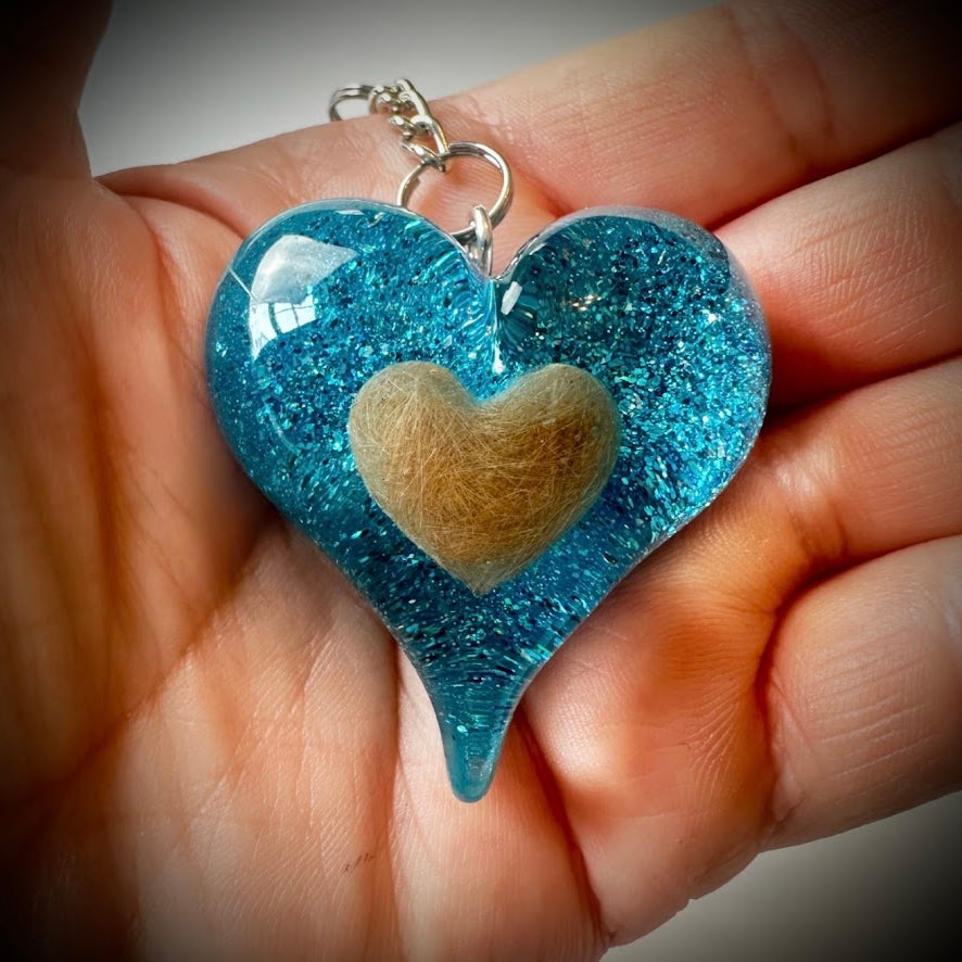 Resin Heart Memorial Keyring