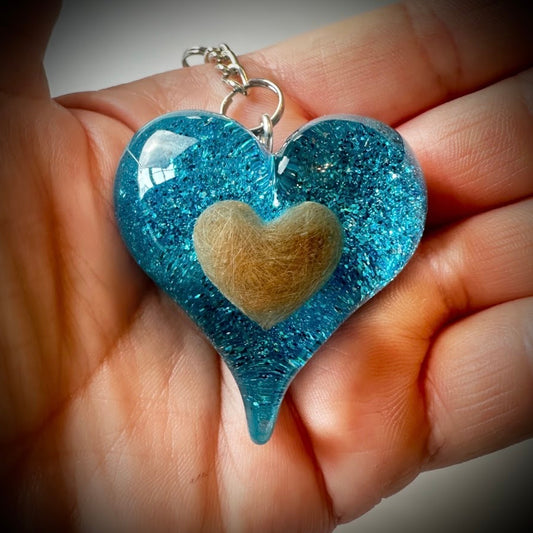Resin Heart Memorial Keyring