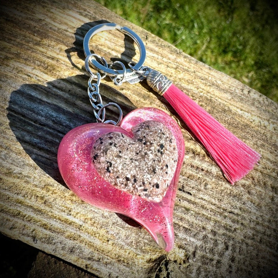 Resin Heart Memorial Keyring