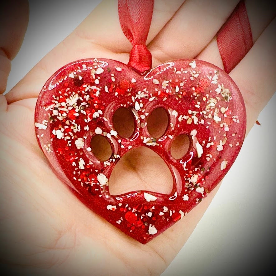 Heart Paw Memorial Decoration