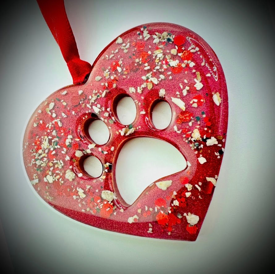 Heart Paw Memorial Decoration