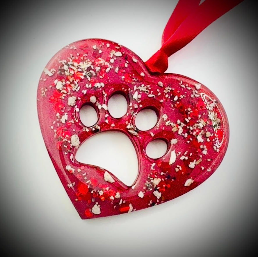 Heart Paw Memorial Decoration