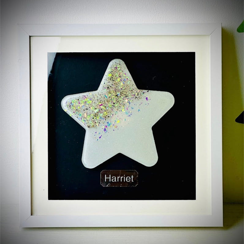 Framed Memorial Ashes/Hair Star
