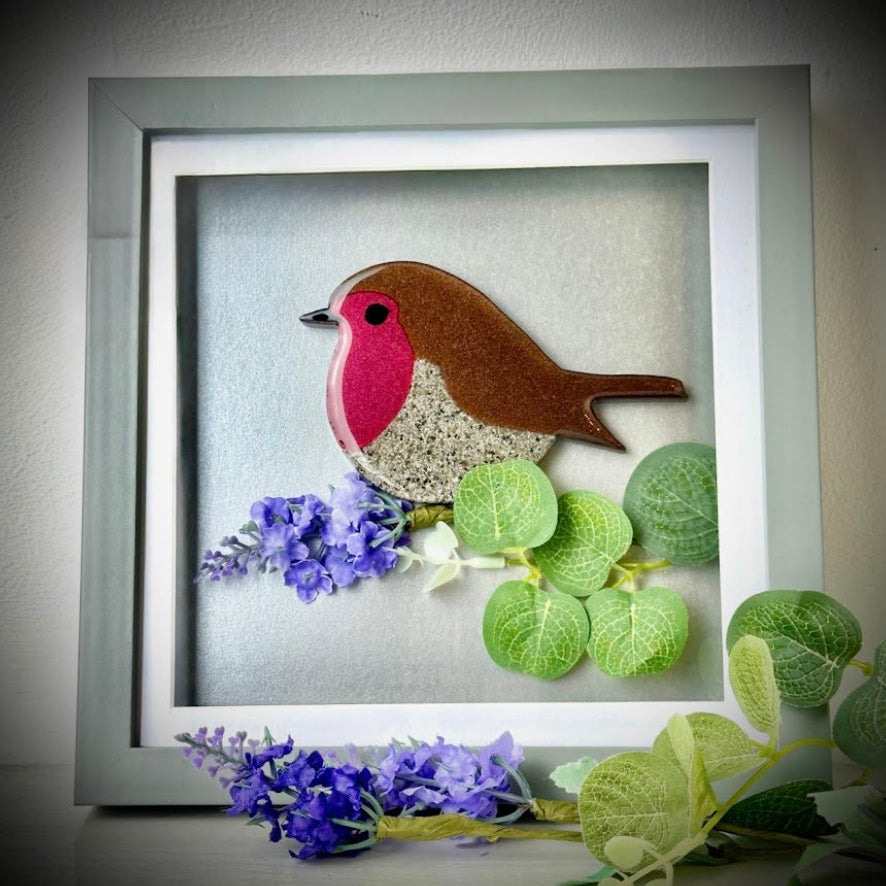 Framed Memorial Ashes / Hair Robin