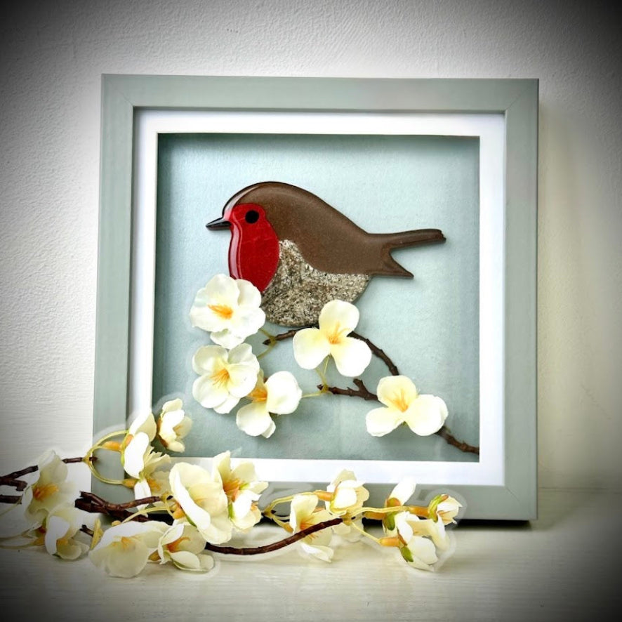 Framed Memorial Ashes / Hair Robin