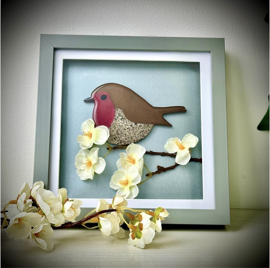 Framed Memorial Ashes / Hair Robin