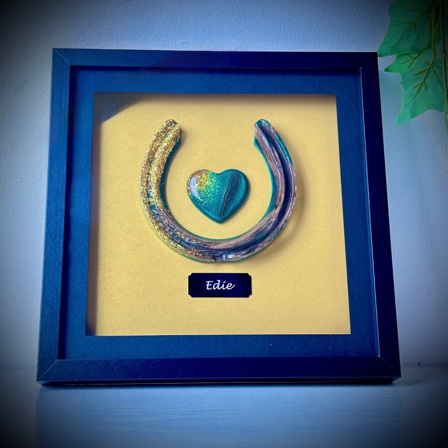 Framed Memorial Ashes / Hair Horseshoe