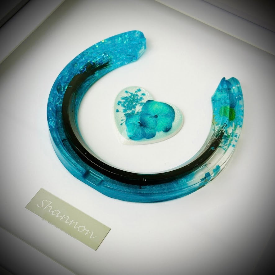 Framed Memorial Ashes / Hair Horseshoe