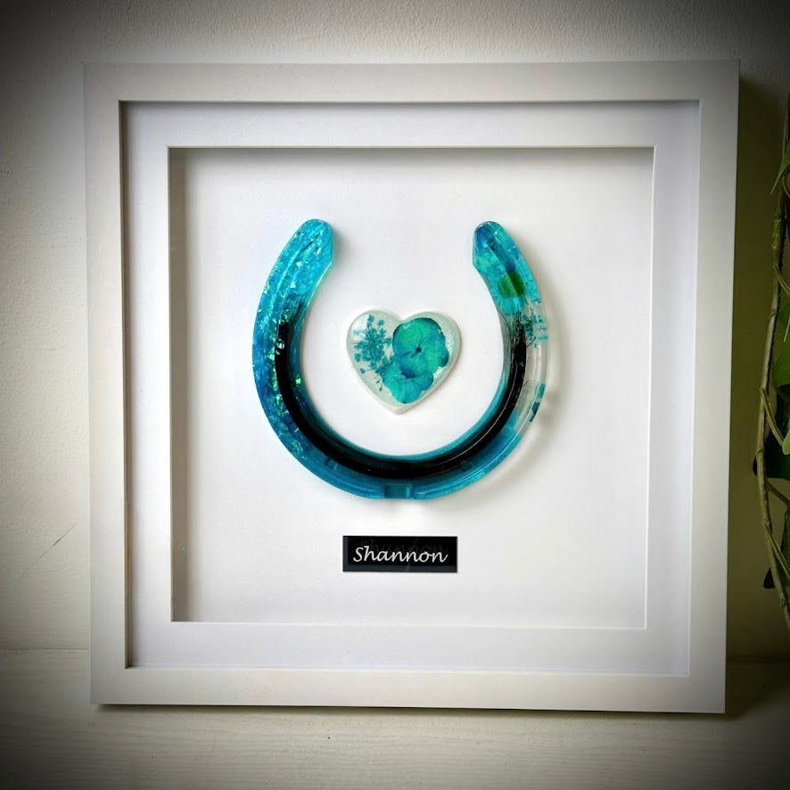 Framed Memorial Ashes / Hair Horseshoe
