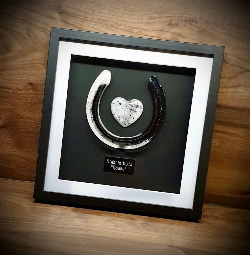 Framed Memorial Ashes / Hair Horseshoe
