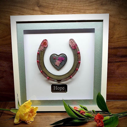Framed Memorial Ashes / Hair Horseshoe