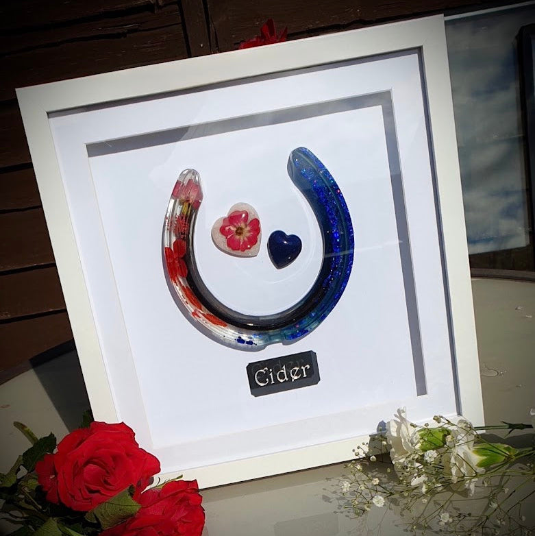 Framed Memorial Ashes / Hair Horseshoe
