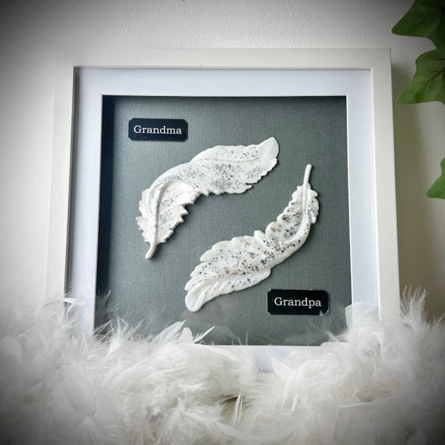 Framed Memorial Ashes Double Feather