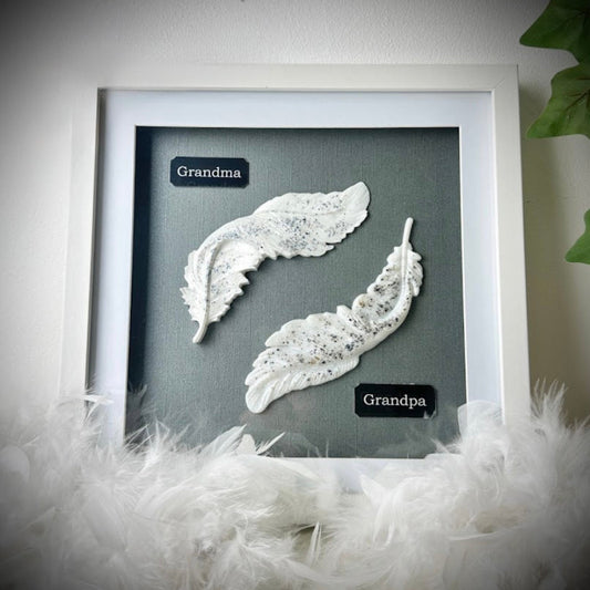 Framed Memorial Ashes Double Feather