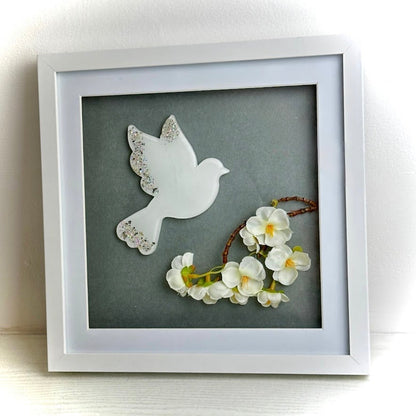 Framed Memorial Ashes/Hair Dove