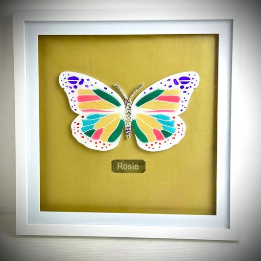 Framed Memorial Ashes / Hair Large Butterfly