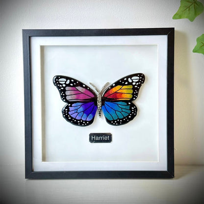Framed Memorial Ashes / Hair Large Butterfly