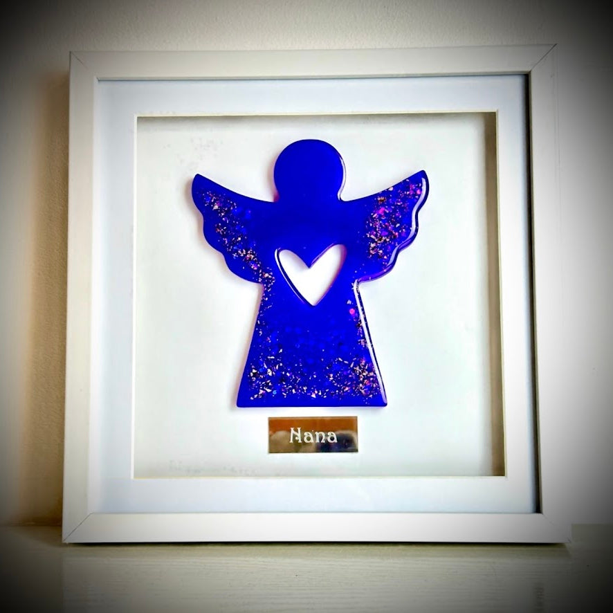 Framed Memorial Ashes / Hair Large Angel
