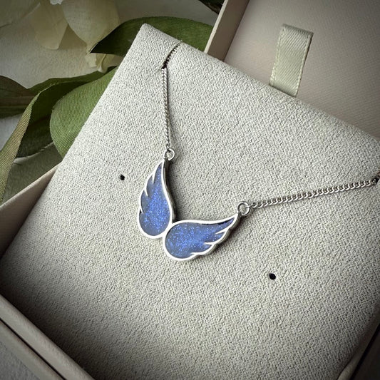 Sterling Silver Guardian Angel Wing Memorial Pendant