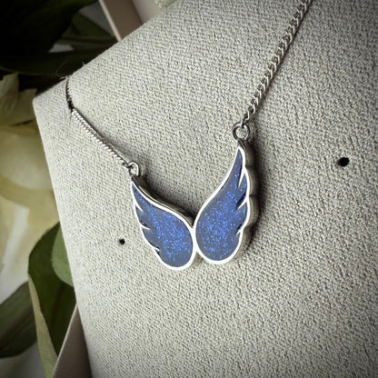 Sterling Silver Guardian Angel Wing Memorial Pendant
