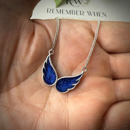 Sterling Silver Guardian Angel Wing Memorial Pendant