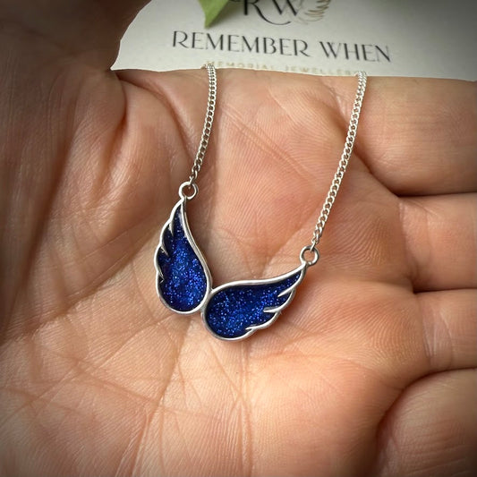 Sterling Silver Guardian Angel Wing Memorial Pendant