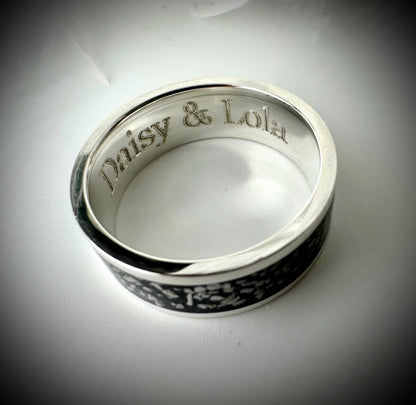 Sterling Silver 8mm Silver Channel Memorial Ring