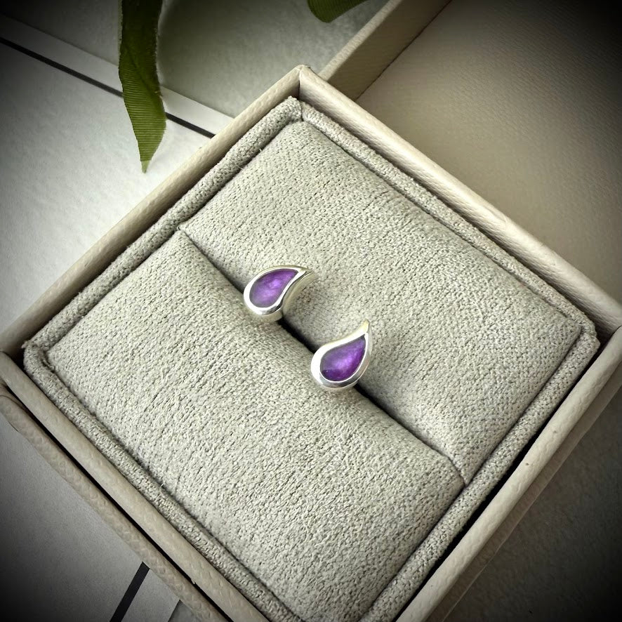 Sterling Silver Petite Teardrop Stud Memorial Earrings