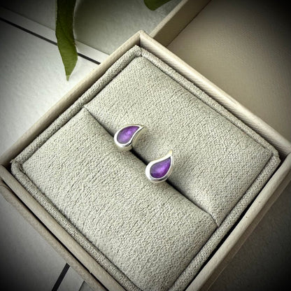 Sterling Silver Petite Teardrop Stud Memorial Earrings
