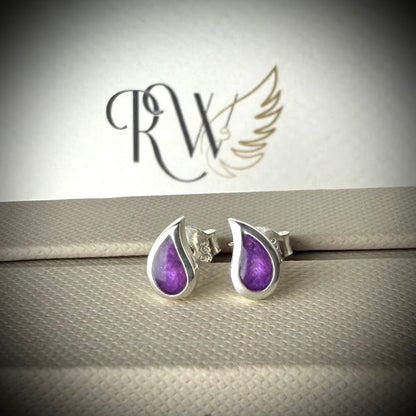 Sterling Silver Petite Teardrop Stud Memorial Earrings