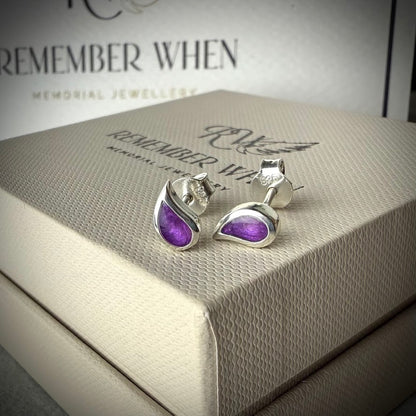 Sterling Silver Petite Teardrop Stud Memorial Earrings