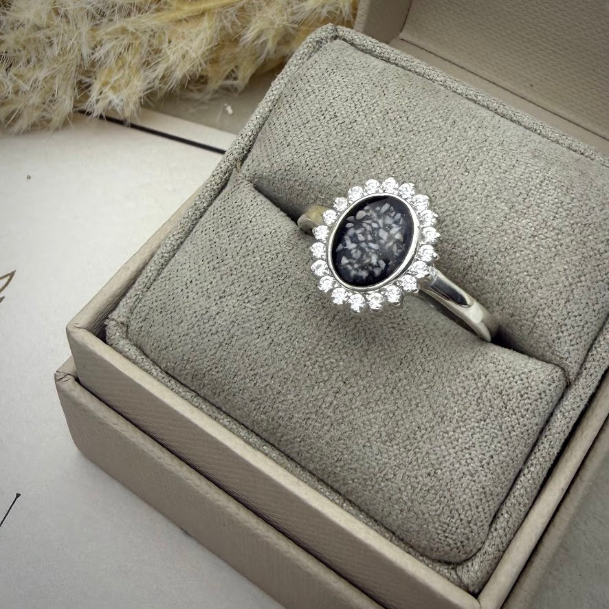 Sterling Silver Halo Memorial Ring