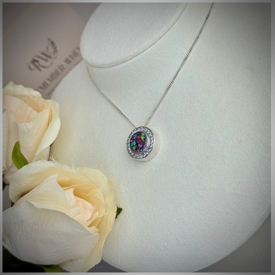 Sterling Silver Floating Halo Memorial Pendant
