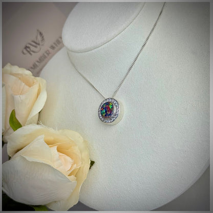 Sterling Silver Floating Halo Memorial Pendant
