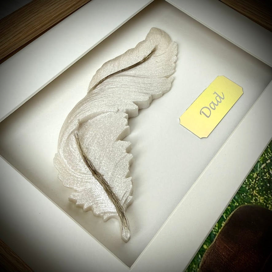 Photo Framed Memorial Ashes/Hair Feather