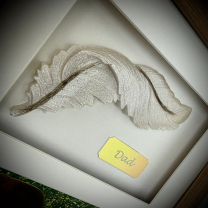 Photo Framed Memorial Ashes/Hair Feather