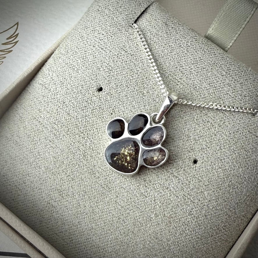 Sterling Silver Paw Memorial Pendant