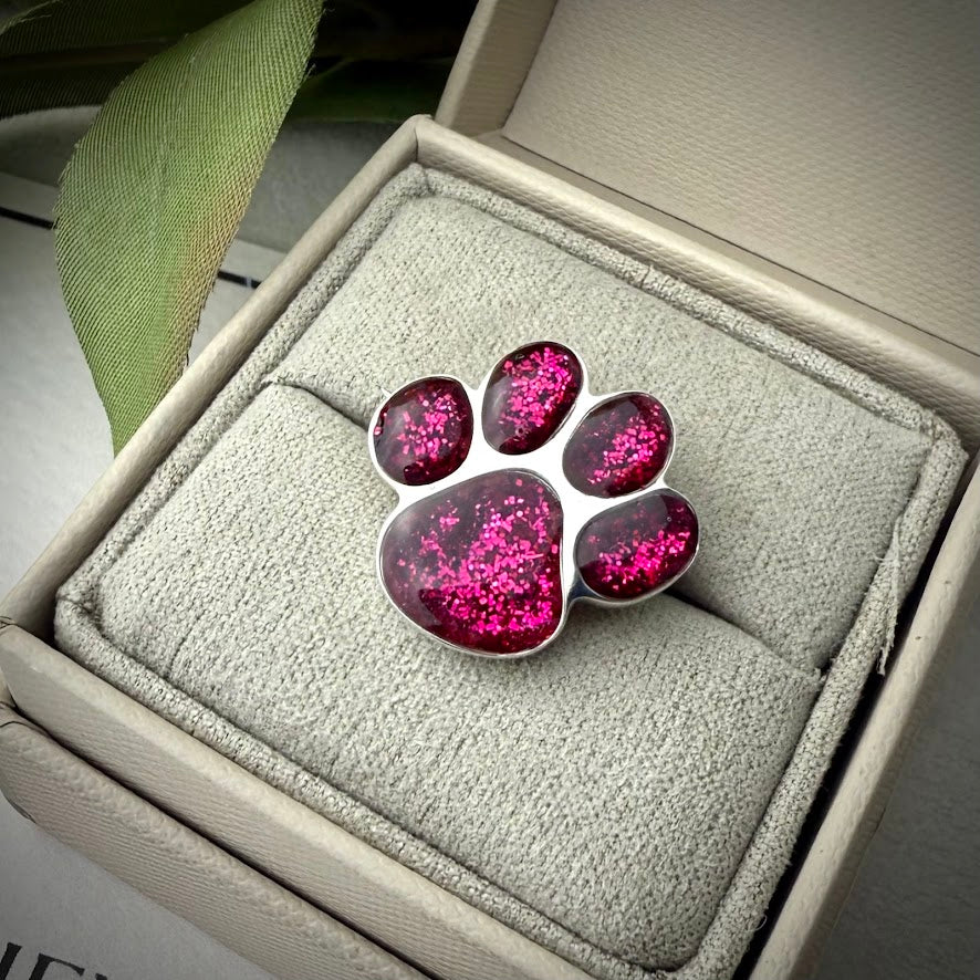 Sterling Silver Paw Memorial Brooch/Pin