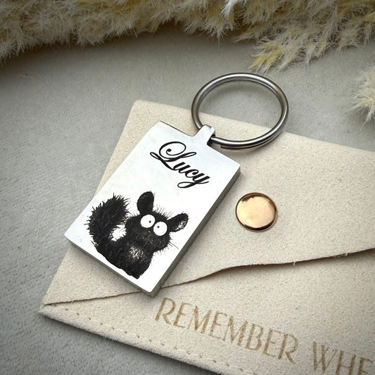 Engraved Stainless Keepsake Keyring