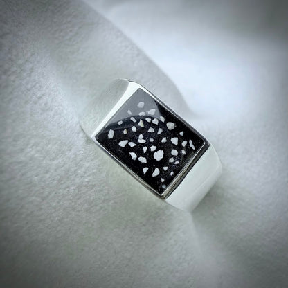 Sterling Silver Square Signet Memorial Ring