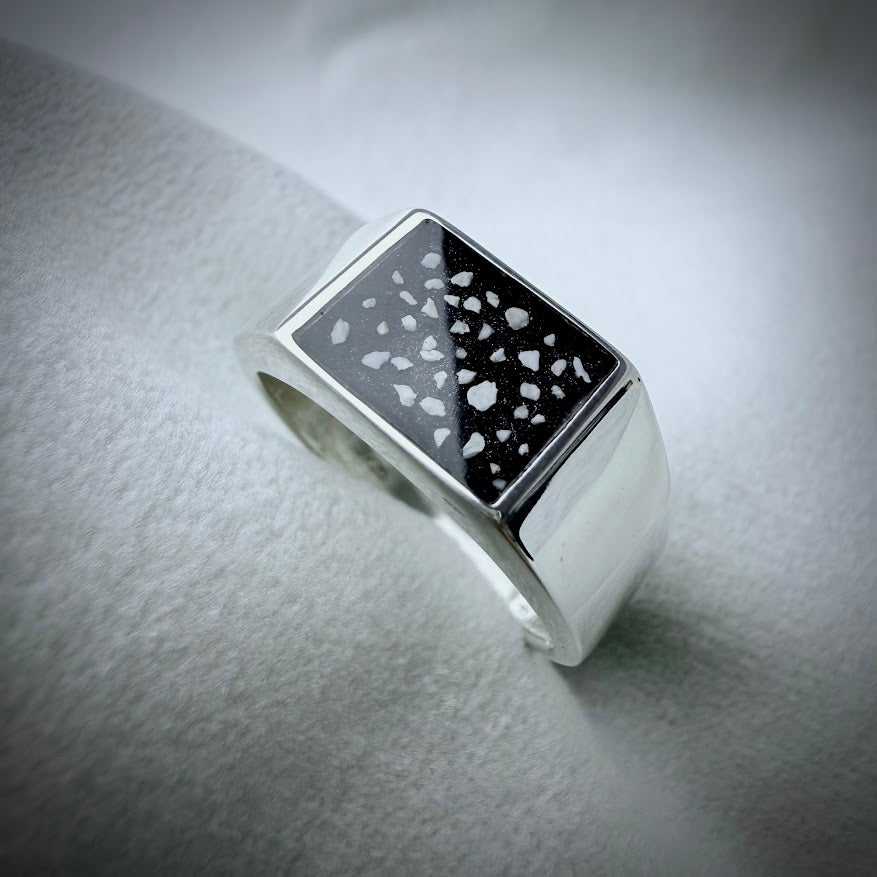 Sterling Silver Square Signet Memorial Ring
