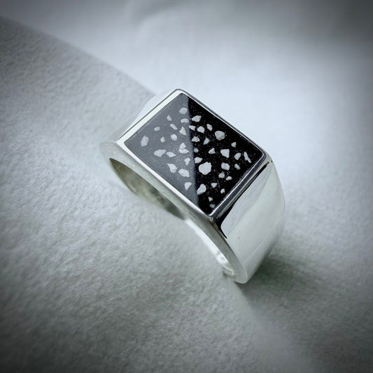 Sterling Silver Square Signet Memorial Ring
