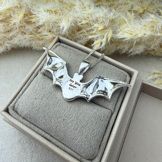 Sterling Silver Bat Memorial Pendant